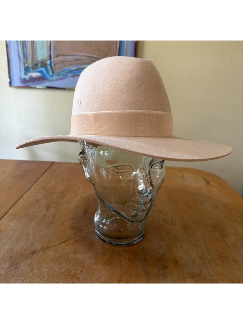 Lack of Color Benson Tri Beige Felt Wool Wide Brim Hat Medium 57cm NWT